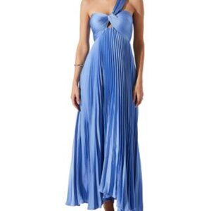 ASTR The label Rasya Pleated Maxi Dress Blue Bridesmaid Dress XL
